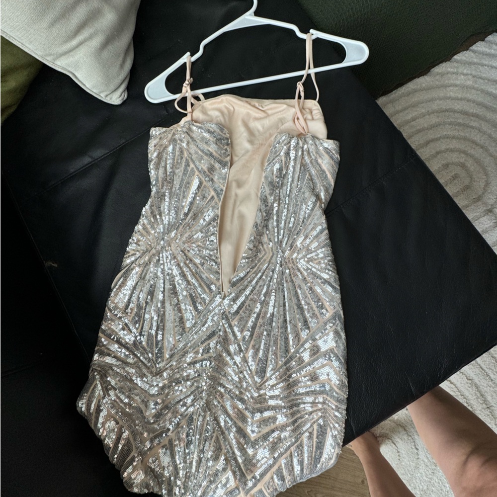 Silver sequin cocktail dress
